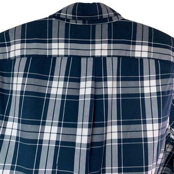 Abercrombie Fitch Blue Plaid Button Down Long Sleeve Muscle Shirt - Picture 8 of 11